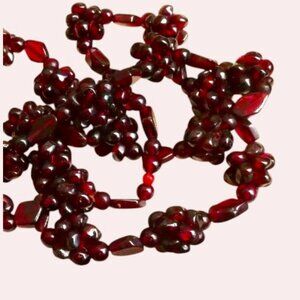 Vintage Garnet Cluster Beaded Necklace
